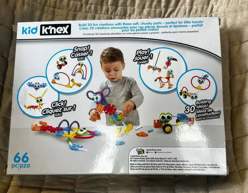 Kid K'Nex Build-A-Bunch Building Set 64 of 66 Piece set 30 Models STEM Toy 3+